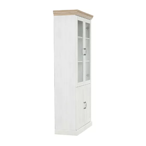 vitrines szekrény, északi sosna/vadtölgy, ROYAL W4D