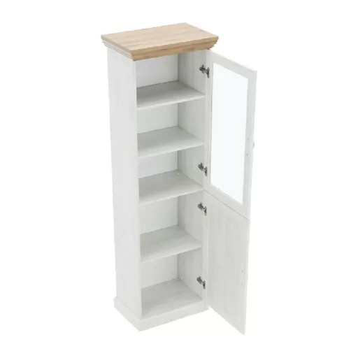 vitrines szekrény, északi sosna/vadtölgy, ROYAL W1D