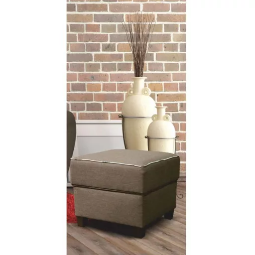 Puff, sötétbézs szövet/mintás, MILO