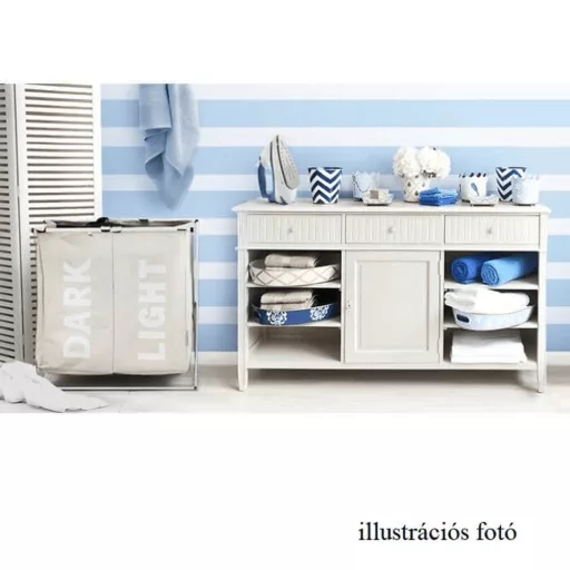szövet szennyestartó kosár, szürke-bézs, LAUNDRY TYP 3