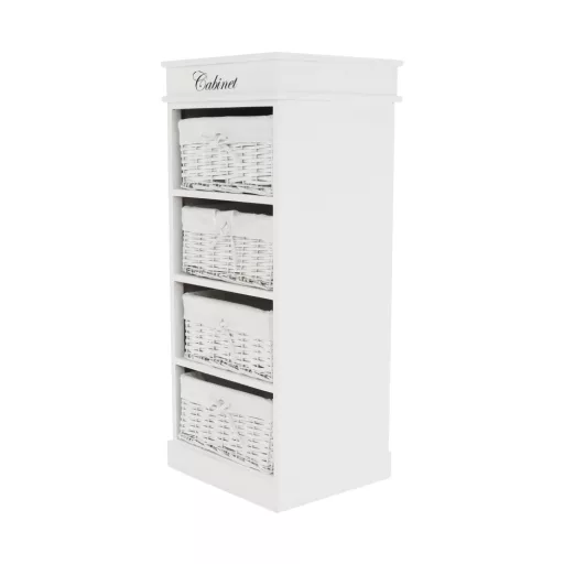 4-fiókos komód, fehér, BLANCO