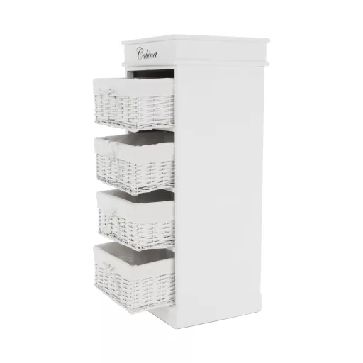 4-fiókos komód, fehér, BLANCO