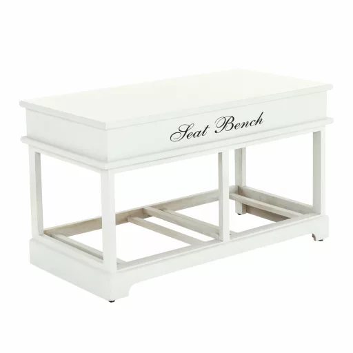 Lóca párnával, 2 fiók, fehér/szürke, SEAT BENCH 2 NEW