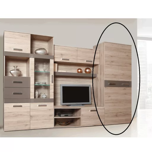 Nappali bútor, tölgy san marino/latte magasfényű HG, ASSOR