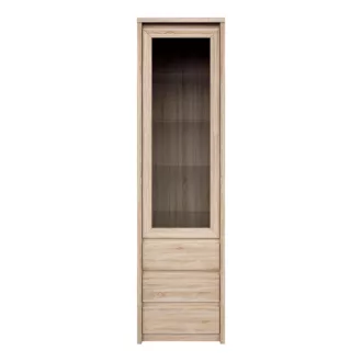   Vitrines szekrény, DTD laminált, tölgy sonoma, NORTY TYP 4