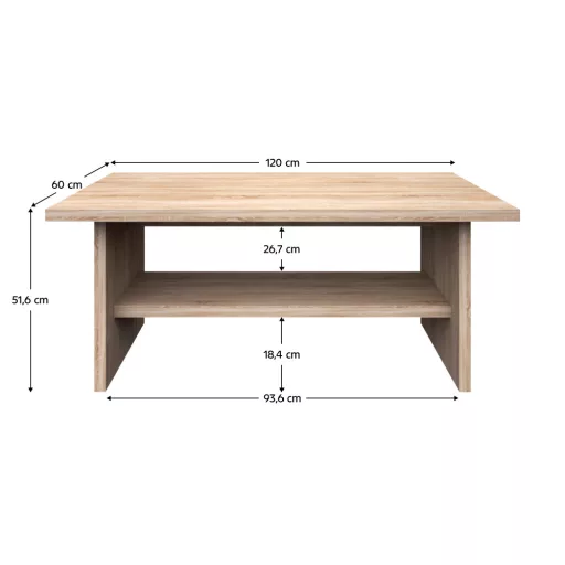 Dohányzóasztal, DTD laminált, tölgy sonoma, NORTY