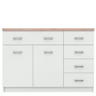 Komód 2d5s, fehér/tölgy sonoma, TOPTY TYP 08