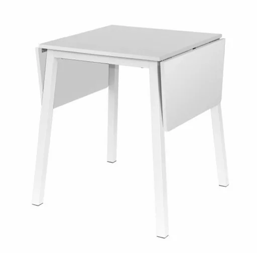 Étkezőasztal, MDF fóliázott/fém, fehér, 60-120x60 cm, MAURO