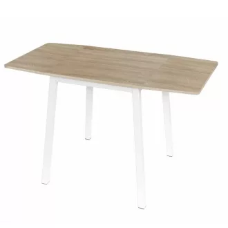   Étkezőszék, MDF fóliázott/fém, tölgy sonoma/fehér, 60-120x60 cm, MAURO