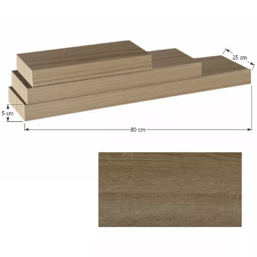 Polc, tölgy trufla, 80x25, GANA FY 11044-4 80