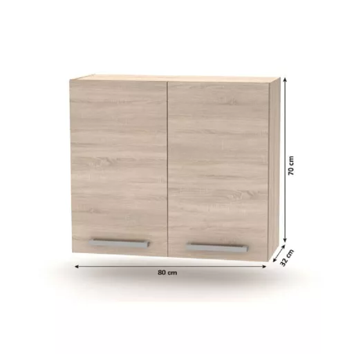 Konyhabútor 2,4 m, tölgy sonoma, NOVA PLUS