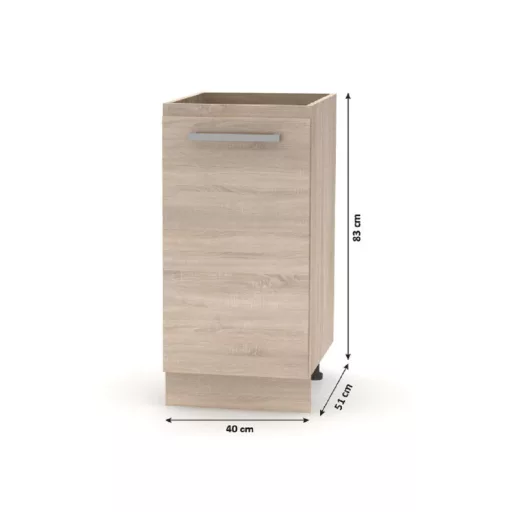 Konyhabútor 2,4 m, tölgy sonoma, NOVA PLUS