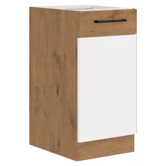   Alsó szekrény, lancelot tölgy/ fehér extra magas fényű HG, VEGA D40 1F BB