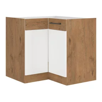   Alsó sarokszekrény, extra magasfényű Hg/lancelot tölgy, VEGA 90X90 DN 1F BB