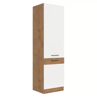   Magas szekrény, lancelot tölgy/ fehér extra magas fényű HG , VEGA 60 DK-210 2F