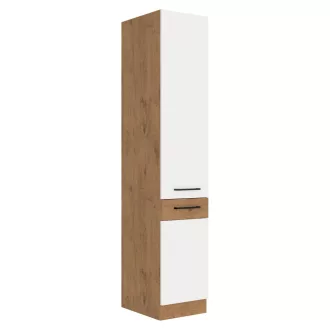   Magas szekrény, lancelot tölgy/ fehér extra magas fényű HG , VEGA 40 DK-210 2F
