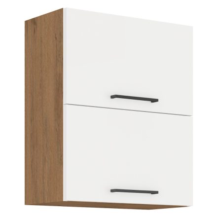 Felső szekrény, lancelot tölgy / fehér extra magas fényű HG, VEGA 60 GU-72 2F