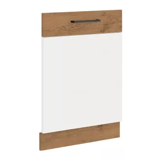   Ajtó beépített mosogatógépre , lancelot tölgy/ fehér extra magas fényű HG, VEGA ZM 713x596