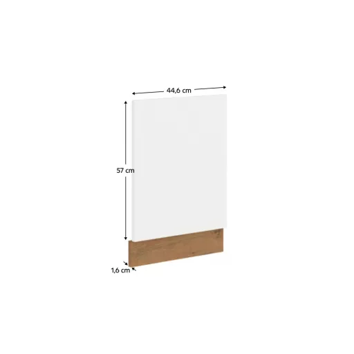 Ajtó beépített mosogatógépre, lancelot tölgy/ fehér extra magas fényű HG, VEGA ZM 570x446