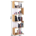 Könyvespolc, tűnyalábos fenyő/fehér, ERDEM NEW TYP 3