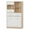 Vitrines szekrény 2D1W1S/80, fehér/tölgy sonoma, TEYO