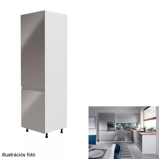 Szekrény a beépíthető hűtőhöz Aurora D60ZL, fehér, szürke