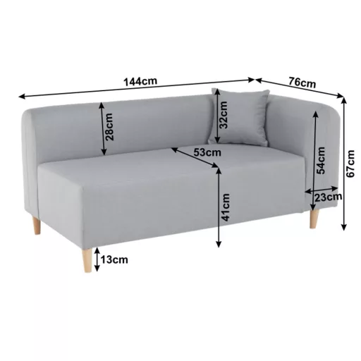 Kanapé, szürke, jobbos, BROKEN