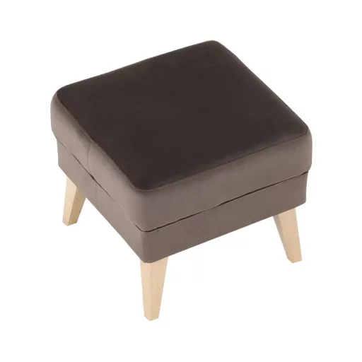 Puff, taupe-szürke-barna/bükk, RODEZA