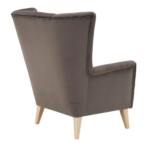 Fotel-füles, taupe-szürke-barna/bükk, RODEZA