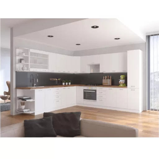 Magas szekrény, fehér, SPLIT 40 DK-210 2F