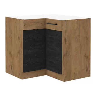   Alsó sarokszekrény, szürke matt/tölgy lancelot, VEGA 90x90 DN 1F BB
