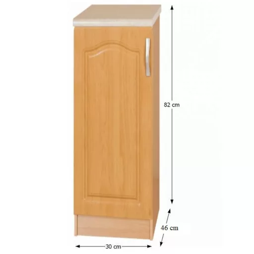 Alsó konyhaszekrény, balos, éger, LORA MDF NEW KLASIK S30