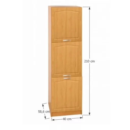 Magas konyhaszekrény, jobb, égerfa, LORA MDF NEW KLASIK S40/210/57