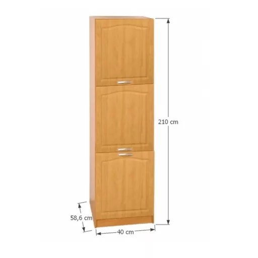 Magas konyhaszekrény, éger, balos, LORA MDF NEW KLASIK S40 / 210/57