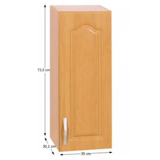 Konyhaszekrény, felső, jobb, égerfa LORA MDF NEW KLASIK W30 / 735
