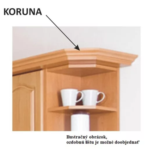 Sarok konyhaszekrény, felső, jobbos, éger, LORA MDF NEW KLASIK W60 / 60