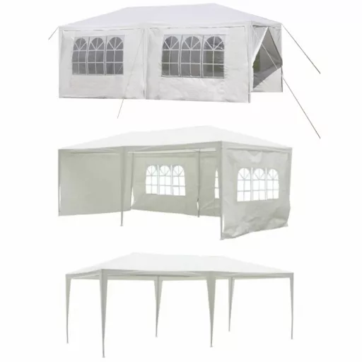 Kerti partisátor, fehér, 3x6 m, TEKNO TYP 2