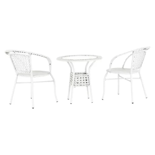 Kerti rattan szett 1+2, fehér, JENAR