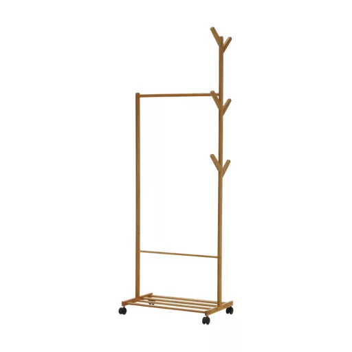 Kerekes akasztó, bambus, 60 cm széles, VIKIR TYP 1
