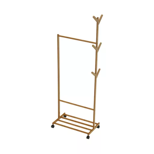 Kerekes akasztó, bambus, 60 cm széles, VIKIR TYP 1