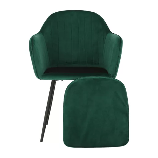 Dizájnos fotel, smaragd Velvet anyag, ZIRKON