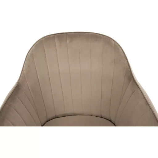 Dizájnos fotel, szürkésbarna Taupe Velvet anyag, ZIRKON