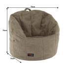 Babzsák, világosbarna szövet, ALMERO