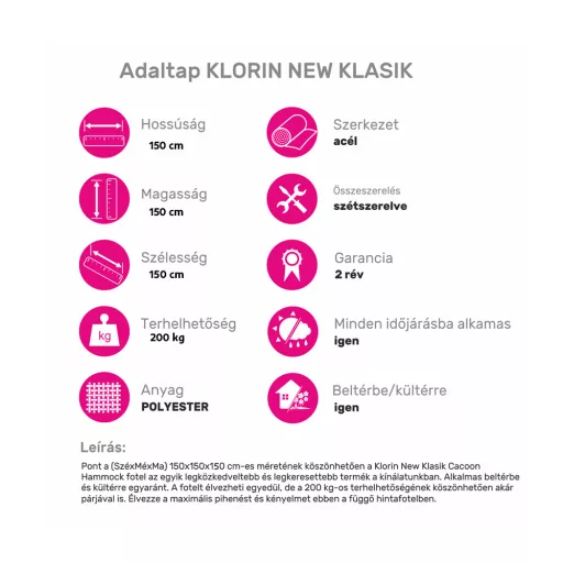 Lógó hintaszék, zöld, KLORIN NEW KLASIK