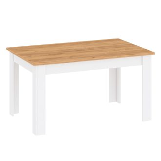   Étkezőasztal, fehér alba/tölgy craft arany, 135-184x86 cm, LANZETTE S