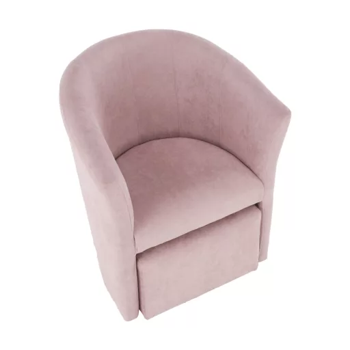 Klub fotel puffal, rózsaszín, ROSE
