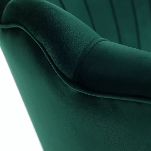 Pad Art-deco stílusban, smaragd Velvet anyag/gold króm-arany, NOBLIN