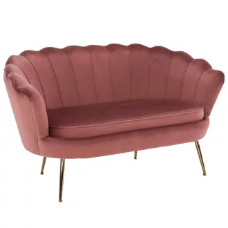   Pad Art-deco stílusban, rózsaszín Velvet anyag/gold chróm-arany, NOBLIN