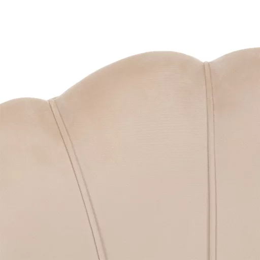 Fotel Art-deco stílusban, bézs Velvet anyag/gold chróm-arany, NOBLIN