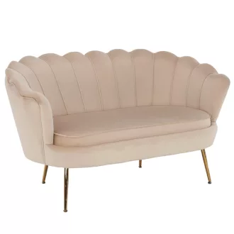   Pad Art-deco stílusban, bézs Velvet anyag/gold chróm-arany, NOBLIN